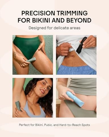 MERIDIAN Slimmer Trimmer – Electric Razor for Women, Bikini Line & Pubic Hair Trimmer, Rechargeable & Waterproof, Painless, Flawless Shave for Sensitive Skin, Gentle, Quiet & Travel-Friendly, Sky - Image 2