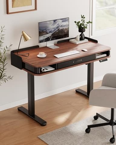 Marsail Electric Standing Desk Whole-Piece Desktop 48 x 24 Inches Height Adjustable Desk with 3 Drawers Home Office Table with 3 Memory Preset - Image 2