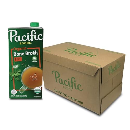 Pacific Foods Organic Beef Bone Broth, 32 Oz, Pack of 12 - Image 1