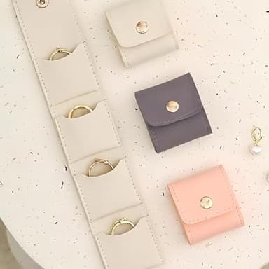 Mini Travel Jewelry Bag, Mini Jewelry Travel Pouch, Small Portable Foldable Multi-compartment Velvet Jewelry Travel Organizer with Buckle for Rings, Necklaces, Earrings, Trinkets(3PCS) - Image 6