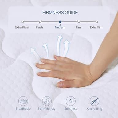 Fyaslt Queen Size Mattresses, 10 Inch Memory Foam Hybrid Mattress Queen, Pocket Spring Mattress in a Box for Motion Isolation, Strong Edge Support, Pressure Relief, Plush Feel, CertiPUR-US (Medium) - Image 2