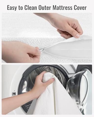 ThrivyHero Mini Crib Mattress, 2-Stage Dual Firmness with High Density Support Foam and Cooling Gel Memory Form, 38 x 24inch Mini Mattress for Crib with Ultra-Soft Jacquard Cover, Washable, White - Image 6