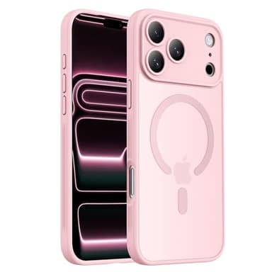 Symcele Designed for iPhone 17 Pro Max Case, Compatible with MagSafe, [Camera Protection] [15FT Military Drop Protection] Shockproof Translucent Matte Anti-Slip Phone Case, 6.9", 6.9", Pink - Image 1