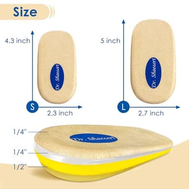Dr. Shoesert Adjustable Orthopedic Heel Lift, 3-Layer Height Increase Insoles for Heel Pain and Leg Length Discrepancy, Heel Wedge Inserts for Achilles Tendonitis (Beige, Large) - Image 2