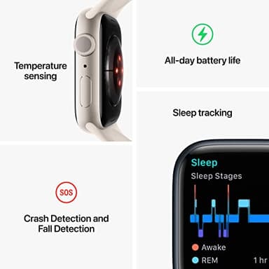 Apple Watch Series 8 (GPS, 41MM) - Midnight Aluminum Case with Midnight Sport Band S/M (Renewed Premium) - Image 6