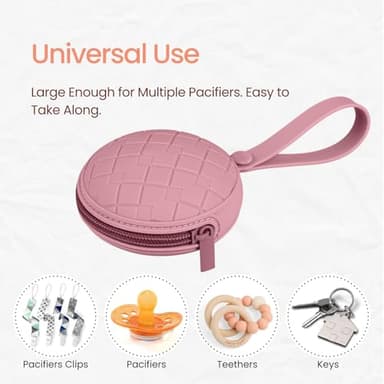 2 Pack Silicone Pacifier Holder Case, Baby Pacifier Holder Pouch for Newborn, Boys and Girls, Portable Silicone Pacifier Bags (Natural+Sage) - Image 7