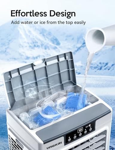 VAGKRI Swamp Cooler, 2100CFM Evaporative Air Cooler with 3 Modes & Wind Speeds, 120°Oscillation, 24H Timer, Portable Outdoor Air Conditioner with Auto Fill for Patio Garage Commercial Use, 8 Gallon - Image 6