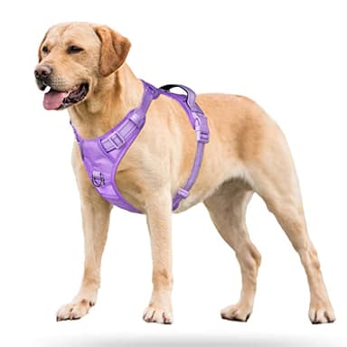 PoyPet No Pull Dog Harness, No Choke Reflective Dog Vest, Adjustable Pet Harnesses with Easy Control Padded Handle for Small Medium Large Dogs(Light Purple Matching Trim,S) - Image 3