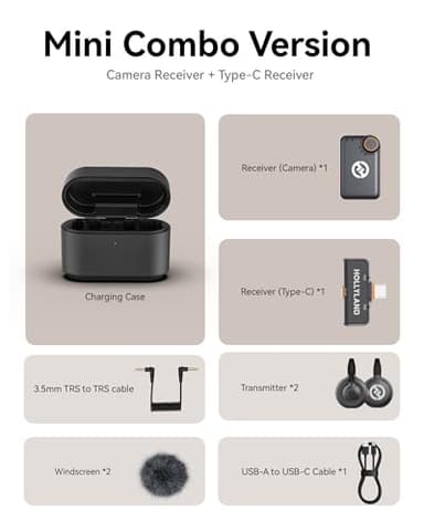 Hollyland Lark M2S Mini Combo (Camera RX+Type-C RX) Wireless Microphone for Camera/iPhone/Android/Laptop, 7g Lightweight, Titanium Clip, 300m Range, Content Creators, Online-Teaching, Streaming - Image 8