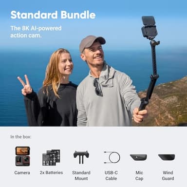 Insta360 Ace Pro 2 Dual Battery Bundle -8K Waterproof Action Camera Co-Engineered with Leica, 1/1.3" Sensor, Dual AI Chip, Leading Low Light, Superior Audio, Flip Screen & AI Editing for Motorcycling - Image 2