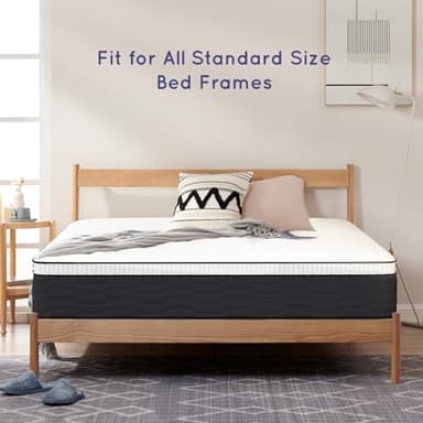 Z-hom King Mattress 14 Inch, Hybrid Spring Mattress in a Box, Foam Innerspring with Motion Isolation & Pressure Relief for King Bed Frames, Medium Soft, White Grey - Image 6