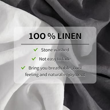 LBRO2M 100% Linen Sheet Set California King Size, Bed Sheets 4 Piece Sets, Solid Color Natural Flax Bed Sheets Soft Breathable Bedding,16" Deep Pocket,All Season (Clifornia King, Dark Grey) - Image 3