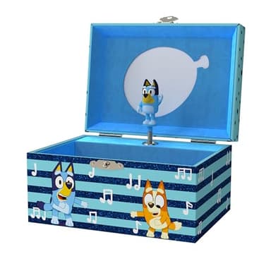 Mini Treasures Bluey Jewelry Box for Girls - Musical Jewelry Box with Spinning Figurine, Bluey Toys for Kids Ages 3-5 - Plays Bluey Theme Song - 6 x 4.7 x 3.5 in - Image 1