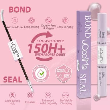 uCoolMe Lash Clusters Kit Wispy Individual Lashes Natural Eyelash Clusters Kit C Curl - WideSpan Spiky Lashes Ultra-Thin Invisible Lash Band Lash Bond and Seal DIY at Home (Aphrodite Kit) - Image 8