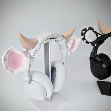 BeamTeam3D Cow Ears and Horns for Headphones, Cute & Fun Decorative Add-Ons for Gaming Headsets, Kids’ School Headphones, Compatible with Most Headphones (Brown/White/White) - Image 5