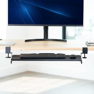 VIVO Large Keyboard Tray Under Desk Pull Out with Extra Sturdy C Clamp Mount System, 27 (33 Including Clamps) x 11 Inch Slide-Out Platform Computer Drawer for Typing, Black, MOUNT-KB05E - Image 9