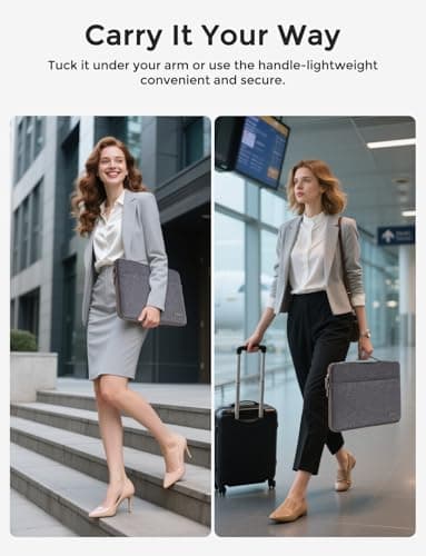 DOMISO 17.3 inch Laptop Case Sleeve Protective Cover Compatible with 17.3 inch HP Pavilion Envy 17/Lenovo IdeaPad/Acer/ASUS/Dell/Alienware/LG Gram,Water Resistant Computer Bag with Handle,Dark Grey - Image 5