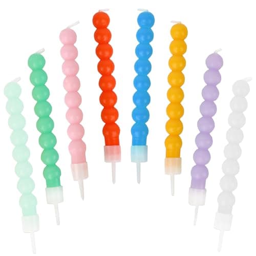 Talking Tables 8 x Bobble Birthday Candles for Cakes Cake Topper Decoration Premium Quality colorful Pastel Candle 3.14 Inches Height Recycled Packaging - Image 1