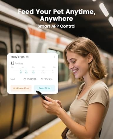 oneisall Automatic Cat Feeder, WiFi Cat Food Dispenser with App Control, Auto Cats Feeder Automatic for Dry Food, Smart Pet Food Dispenser with Portion Control for Small Pets Indoor - Image 2