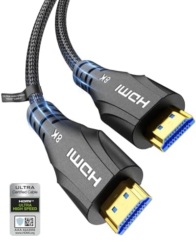 Cratree HDMI Cable 15FT Long - Certified 8K Ultra High Speed HDMI Cable,48Gbps Braided HDMI Cord,8K 60hz,4K 120hz,eARC,HDCP 2.2&2.3 - Compatible for HDTV/PS5 - Image 1