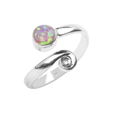 Light Pink Opal Toe ring midi ring 925 Solid Sterling Silver Girl Women Body Jewellery Lab Opal Adjustable Stone Toe Rings - Image 4