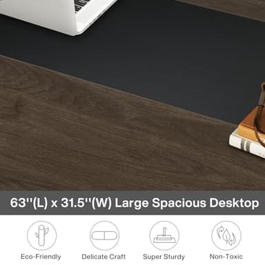 Tribesigns Modern Computer Desk, 63 x 31.5 inch Large Office Desk Computer Table Study Writing Desk Workstation for Home Office, Grey/Black - Image 6