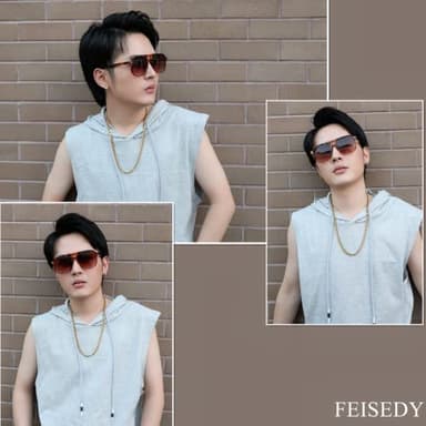 FEISEDY Retro Square Aviator Sunglasses Women Men 70s Vintage Trendy Plastic Frame Sun Glasses B2835 - Image 8