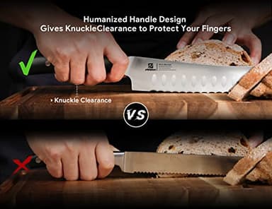 Piklohas Resharpenable Bread Knife, 10 Inch Multifunction Serrated Knife for Homemade Bread, Razor Sharp Sourdough Slicing with Innovative Wavy Edge for Efficient Cutting, Baking & Wedding Gifts - Image 5