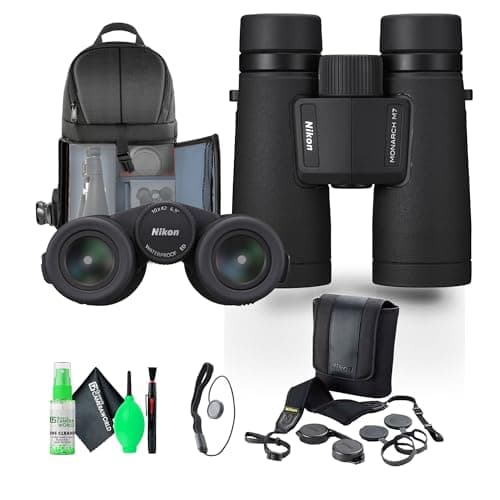 Nikon 10x42 Monarch M7 Roof Prism Waterproof, Fogproof Binoculars (16766) + Sling Backpack + Cleaning Kit + Lens Cap - Image 1