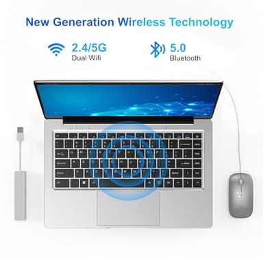 Laptop Computer, 14 inch Laptop Dual-Core Cerelon N4000 6GB RAM 128GB SSD Portable Laptop, 1366x768 IPS Display Fanless Design Laptop PC, WiFi 2.4/5G, BT 5.0, USB 3.0, Mini HDMI, Include USB-C Hub - Image 6