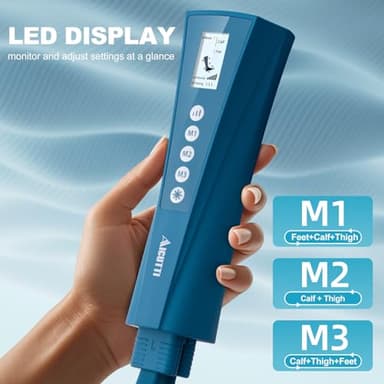 Professional Air Compression Leg Massager with Heat - Ideal Christmas, Mother's Day & Father's Day Gifts for Women, Men, Dad & Mom from Daughter or Son - Pain Relief for Foot, Calf, Knee & Thigh - Image 2