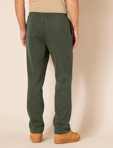 Amazon Essentials Men's Fleece Open Bottom Sweatpant (Available in Big & Tall), Olive Heather, X-Small - Image 3