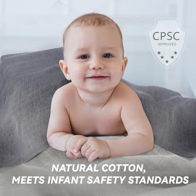 Muslin Swaddle Blankets, 3 Pack Nursery Wrap Receiving Blankets for Baby Boys and Girls, Soft Breathable Gift for Newborn - Image 4