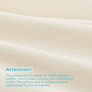 LOFE Organic Pillow with Pillowcase - 20x26 Youth Pillow with 100% Organic Cotton Shell, Adjustable Loft Organic Standard Plilow, Machine Washable, Soft, Perfect for Youth&Adults - Image 6