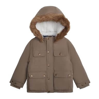Carter's Baby Boy's Warm Winder Parka Hooded Jacket, Brown - Image 1