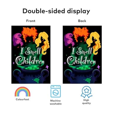 Halloween Garden Flag, I Smell Children Garden Flag, Hocus Pocus Witch Flag for Outside,Burlap Yard Flag 12x18 Double Side for Halloween Outdoor Decorations - Image 6