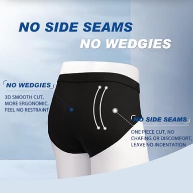 Men's Tagless Briefs Coverd Waistband Comfort Soft Underwear with Contour Pouch Breathable Underpants, Multipacks Black - Image 5