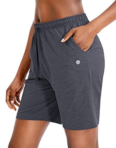 G Gradual Women's Bermuda Shorts Jersey Shorts with Deep Pockets 7" Long Shorts for Women Lounge Walking Athletic (Charcoal, X-Large) - Image 3