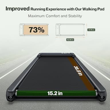 COZYINN 10% Incline Waking Pad - 2.5 HP 1-4MPH Under Desk Treadmills for Home, 3 in 1 Portable Walking Jogging Running Machine 29lbs Lightweight for Easy Move, Work with Kinomap Wellfit APP - Image 4