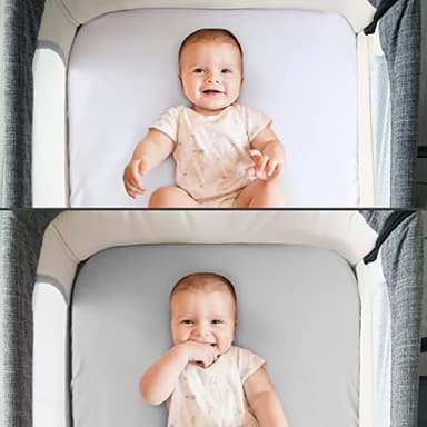 Baby Bassinet Sheets 4 Pack Compatible with 33 x 20 Mika Micky, Baby Delight, Dream On Me and Other Rectangle Bassinet Mattress, Ultra Soft & Skin Friendly, Washer & Dryer, Grey and White - Image 5