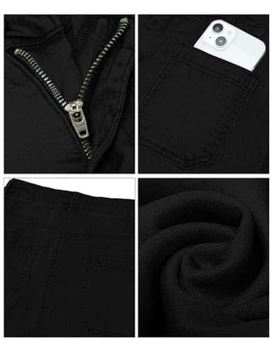 luvamia Wide Leg Jeans for Women Trendy High Waisted Flare Jeans Cropped Denim Pants Stretchy Baggy with Patch Pockets Wide Leg Cropped Pants True Black Size Large Fits US 12-14 - Image 4