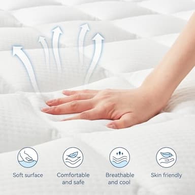 TERISTE 6 Inch Full Mattress Breathable Gel-Memory Foam Plus Pillowtop, Cool and Skin-Friendly, Fiberglass Free, Mattress in a Box, CertiPUR-US® Certified, Safe and Worry-Free - Image 5