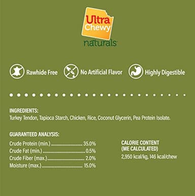 Ultra Chewy Turkey Tendon Pressed Bones for Dogs - Premium All-Natural, Hypoallergenic, Long-Lasting Dog Chew Treat, Easy to Digest, Ingredient Sourced from USA (4 Inches - 4 Pack) - Image 5