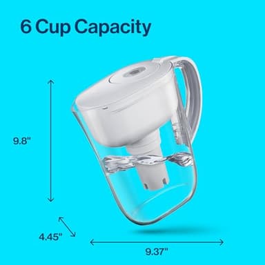 Brita Water Filter Pitcher for Tap and Drinking Water with 1 Standard Filter, Lasts 2 Months, 6-Cup Capacity, BPA Free, White - Image 10
