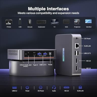 Trycoo Mini PC Computers 13th Twin Lake N150 (Turbo 3.6GHz), 16GB DDR4 512GB SSD, WI6 Desktop Mini Computer with Type-C, Dual HDMI, RJ45 LAN Ethernet, 4K Triple Display, WiFi5, BT4.2 - Image 8