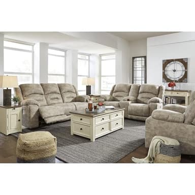 Signature Design by Ashley Bolanburg Farmhouse Rectangular Two Tone Sofa Table, Antique Cream - Image 4