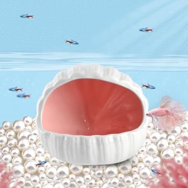 Ceramic Cave Shell Fish House - Small Animal Hideout for Hamsters, Gerbils, Chinchillas, Mice, Rats, and Syrian Hamsters(Pink Large - Image 5