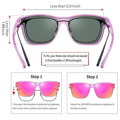 URUMQI Polarized Sunglasses Fit Over Glasses for Men Women, Oversized Square Sun Glasses UV400 Protection Shades - Image 4