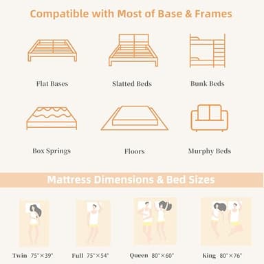 Qabefy Queen Mattress, 12 Inch Memory Foam Hybrid Mattress in a Box, Medium Firm and Individually Pocket Springs - Pressure Relief, CertiPUR-US Certified, Motion Isolation - Image 8