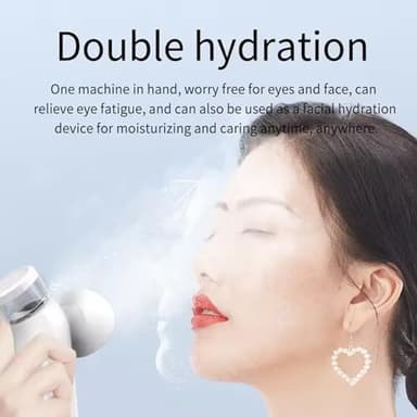 2025NEW Eye Steamer, Steam Therapy Wand, Nano Eye Mist Steam Sprayer for Relief Dry Eye, Heated Eye Treatment, Portable Eye Steamer Moisturizer Soother, Mini Rechargeable Eye Mist Sprayer, White - Image 6